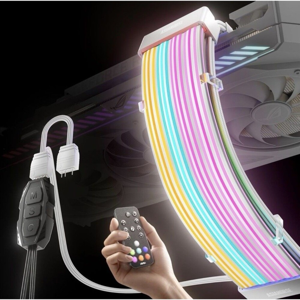 Aurora Pro RGB Cable Cover with 108 Addressable LEDs, RGB Power Cable Cover f...